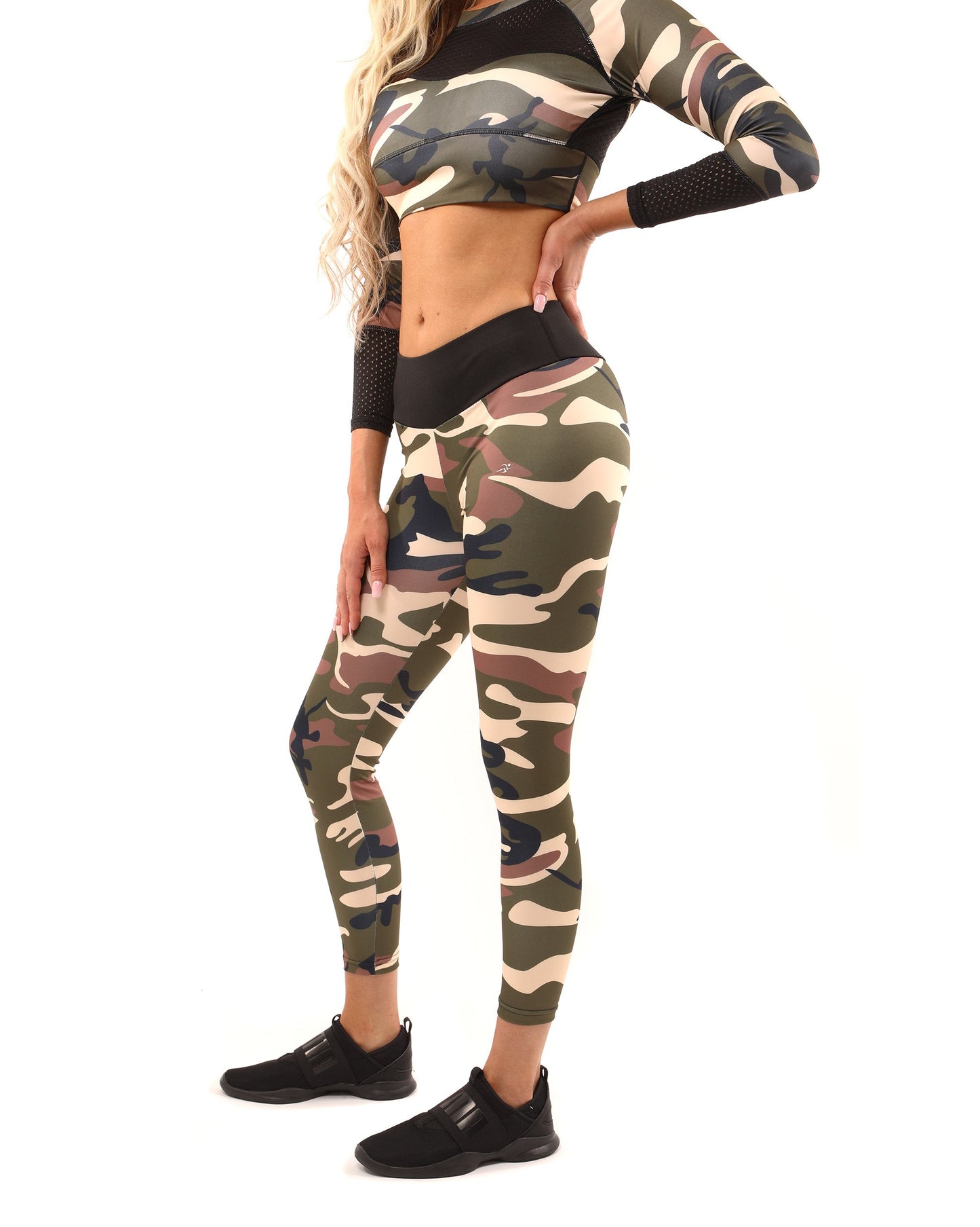 Virginia Camouflage Set - Leggings & Sports Bra - Brown/Green